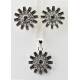 Western Edge Crystal Stones Spur Rowel Earrings And Necklace Set