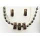 Western Edge Hair On Beaded Multi Strand Earrings And Necklace Set