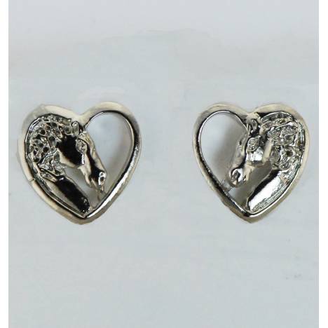 Western Edge Horsehead In Heart Earrings