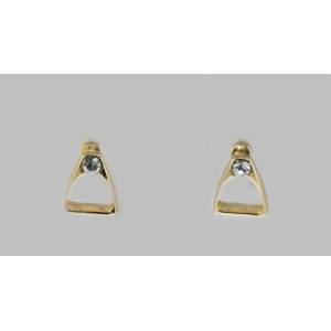 Western Edge Mini Stirrup Czech Crystal Stone Earrings