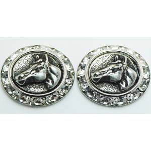 Western Edge Quarter Horse Head In Coin Earrings