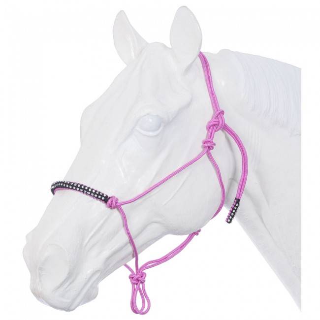 Tough-1 Poly Rope Tied Halter With Crystal Accents