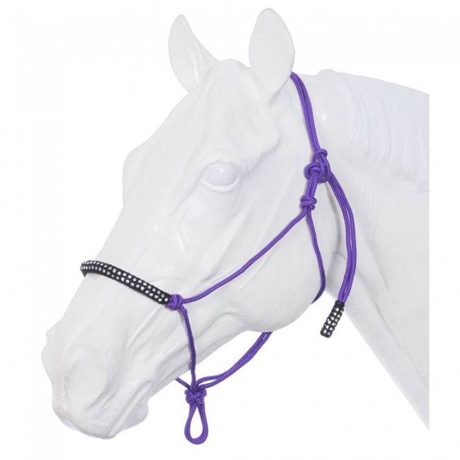 Tough-1 Poly Rope Tied Halter With Crystal Accents