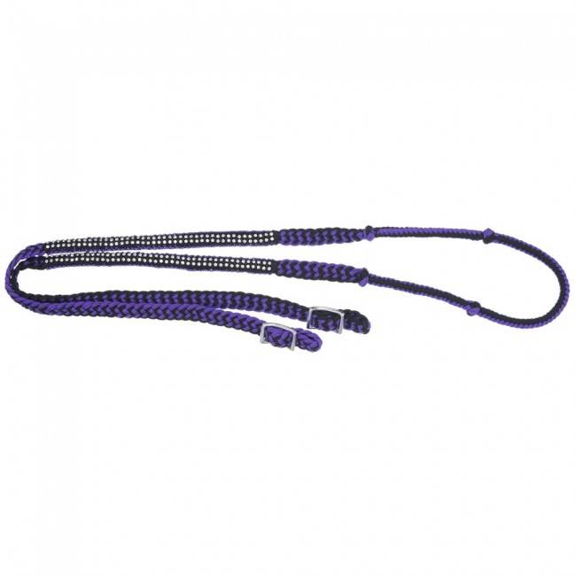 Tough-1 Knotted Competition Reins With Crystal Accents
