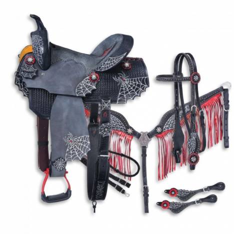 Silver Royal Black Widow Collection 5 Piece Saddle Package