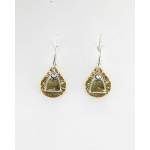Finishing Touch Stirrup With Stone On Textured Teardrop French Wire Earrings