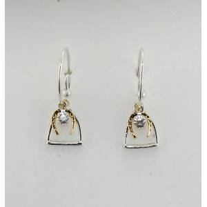 Finishing Touch Stirrup And Horse Shoe With Stone French Wire Earrings