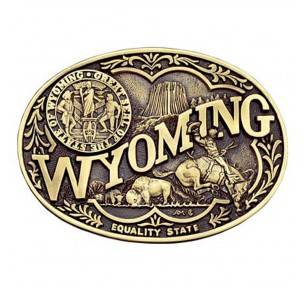 Montana Silversmiths Wyoming State Heritage Attitude Buckle