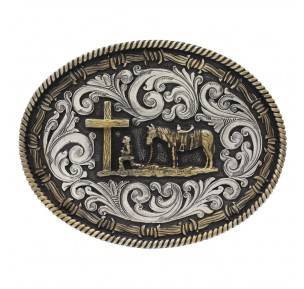 Montana Silversmiths Rope n Barb Wire Impressions Christian Attitude Buckle