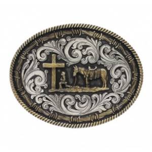 Montana Silversmiths Rope n Barb Wire Impressions Christian Attitude Buckle