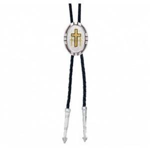 Montana Silversmiths New Traditions Four Directions Bolo Tie with Triple Cross Figure