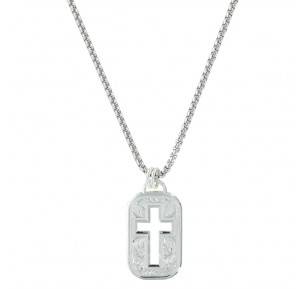 Montana Silversmiths Western Lace Cross Cut Out Token Necklace