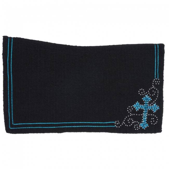 Tough-1 Crystal Cross Contour Wool Saddle Blanket