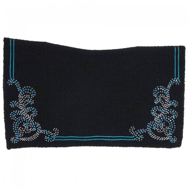 Tough-1 Crystal Floral Contour Wool Saddle Blanket