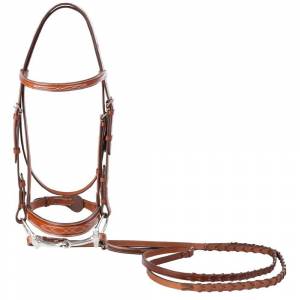 Huntley Sedgwick Leather Fancy Stitch Bridle with Reins