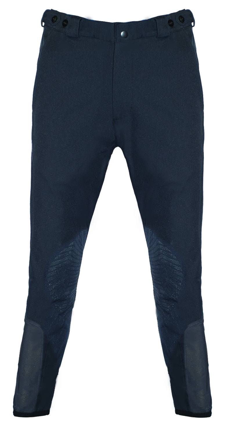 FITS Mens Hudson Zip Front Knee Patch Tread Woven Breeches