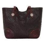 American West Annies Secret Collection Large Hand Tooled Zip Top Conceal Carry Bag