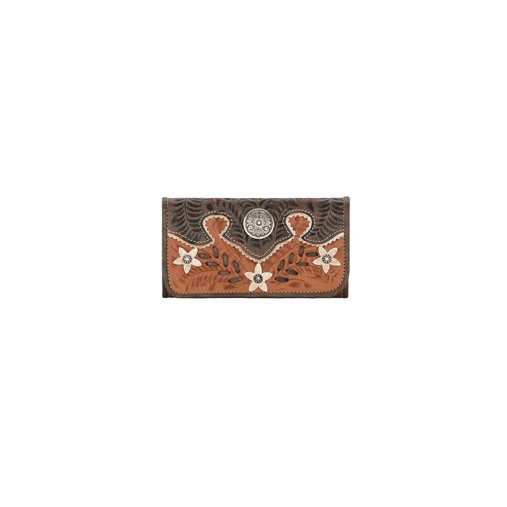 American West Ladies Desert Wildflower Tri-Fold Wallet