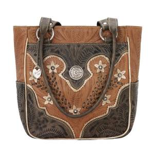 American West Desert Wildflower Zip Top Tote Handbag