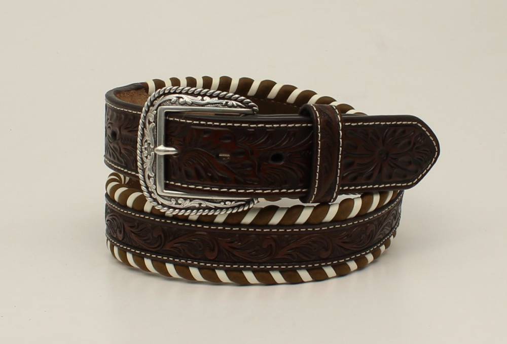 Ariat Mens Rawhide Laced Center Embossed Belt HorseLoverZ