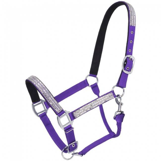 Tough-1 Adjustable Crystal Overlay Nylon Halter