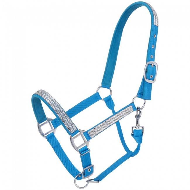 Tough-1 Adjustable Crystal Overlay Nylon Halter