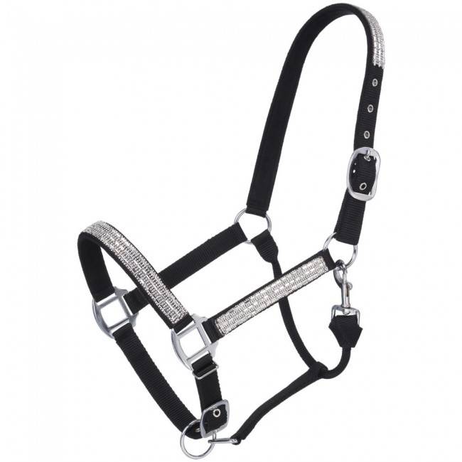 Tough-1 Adjustable Crystal Overlay Nylon Halter