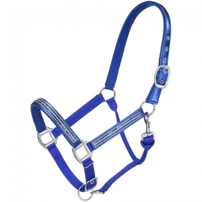 Tough-1 Adjustable Foil Crystal Overly Nylon Halter