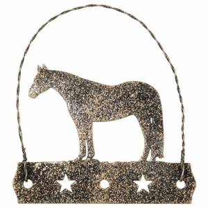 Tough 1 Equine Motif Glitter Finish Ornament - Quarter Horse - Black Bronze