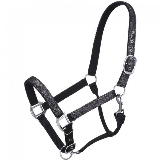 Tough-1 Nylon Adjustable Floral Overlay Halter