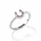 Kelly Herd Red & Clear Horseshoe Ring - Sterling Silver
