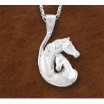 Kelly Herd Mare & Foal Head Necklace - Sterling Silver