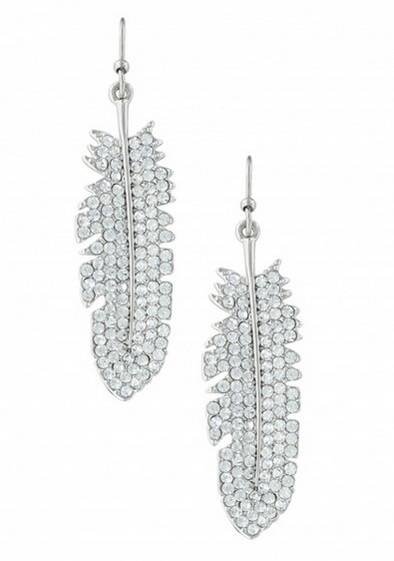 Montana Silversmiths Glittered Feather Cubic Zirconia Earrings