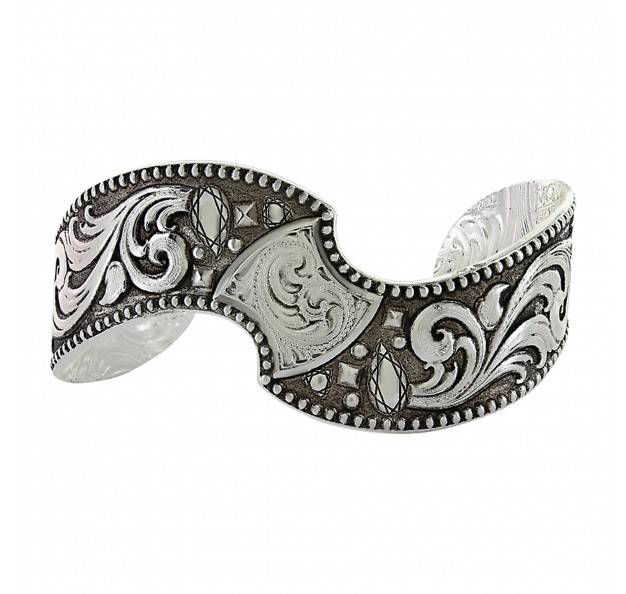 Montana Silversmiths Antique Leaves & Diamonds Twisted Cuff Bracelet