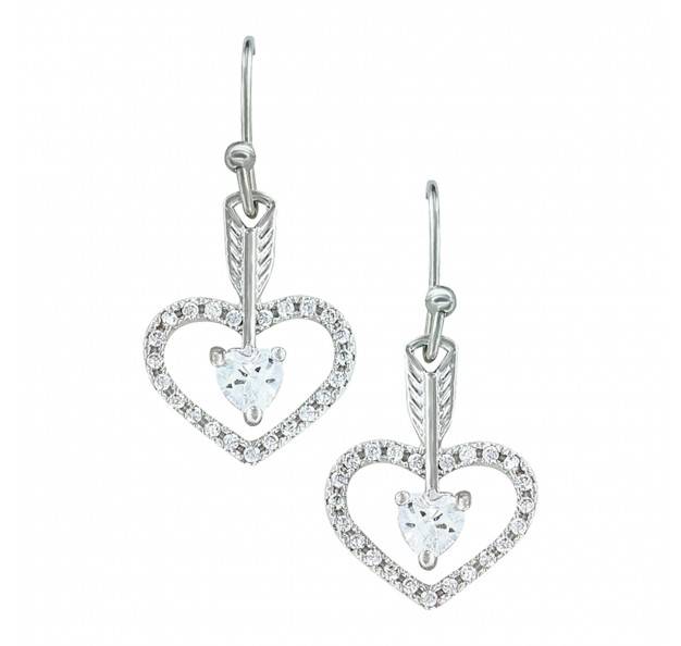Montana Silversmiths Straight To The Heart Arrow Cubic Zirconia Earrings