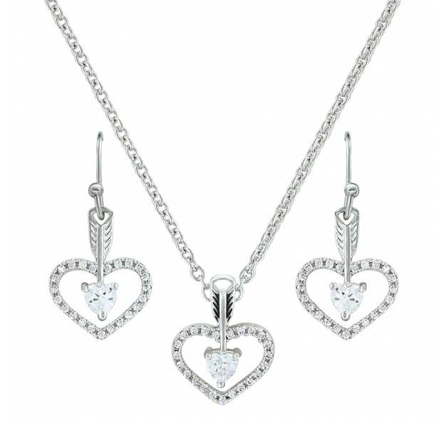 Montana Silversmiths Straight To The Heart Arrow Cubic Zirconia Jewelry Set