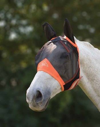 BNIP SHIRES FINE MESH FLY MASK WITH EARS BLACK  SIZE X FULL 