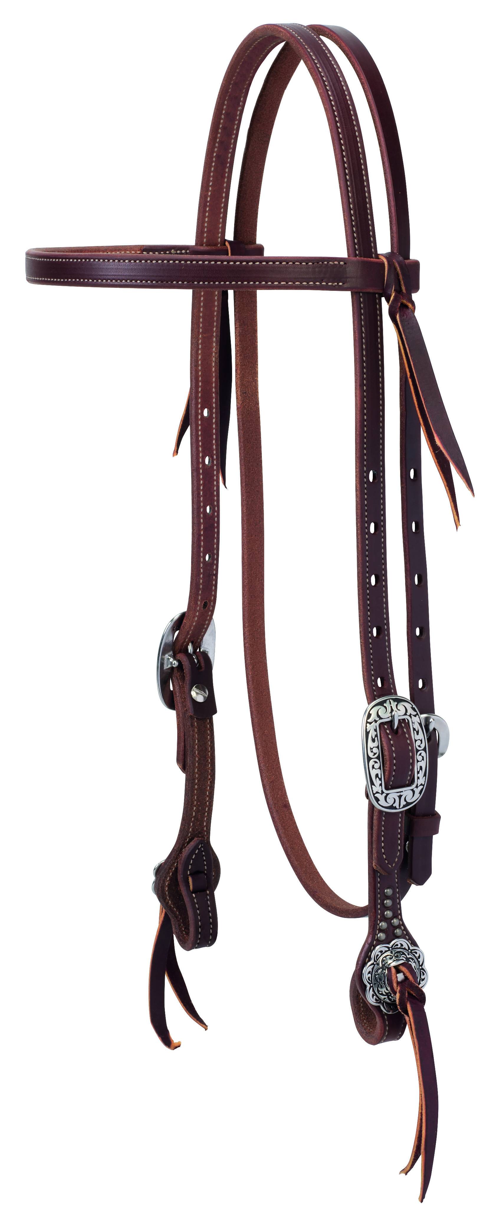 Weaver Working Tack Straight Browband Headstall - Floral Hardware