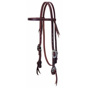 Weaver Working Tack Straight Browband Headstall - Floral Hardware
