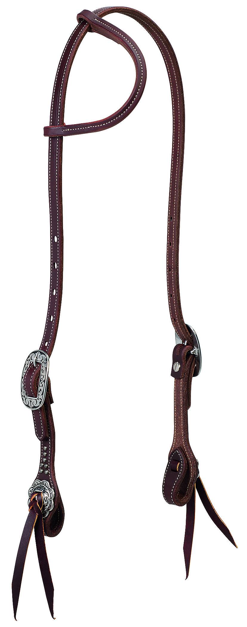 Weaver Working Tack Sliding Ear Headstall - Floral Hardware
