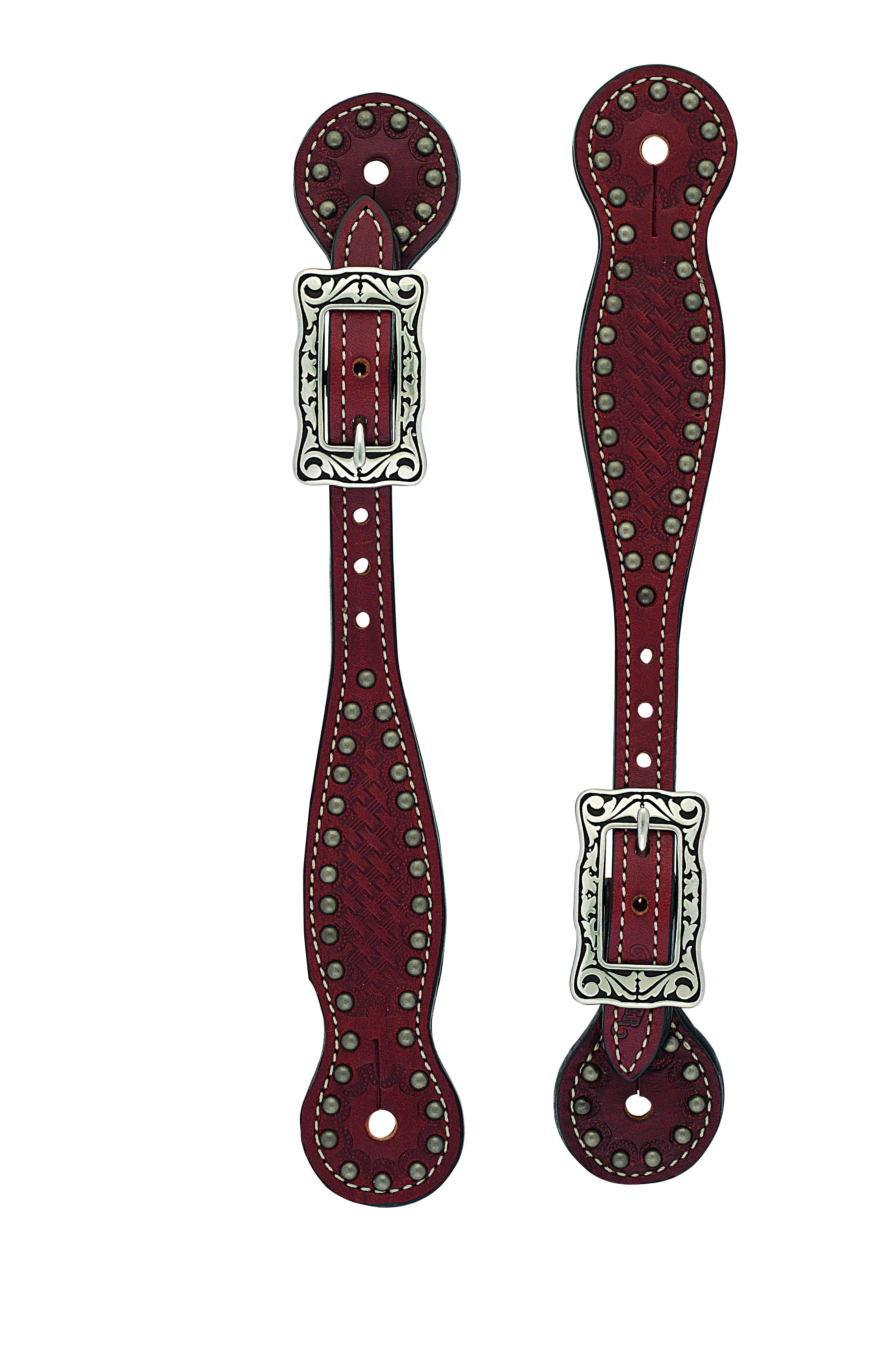 Weaver Basketweave Bridle Leather Thin Spur Straps