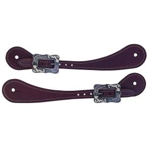 Weaver Mens Shaped Oiled Harness Leather Spur Straps