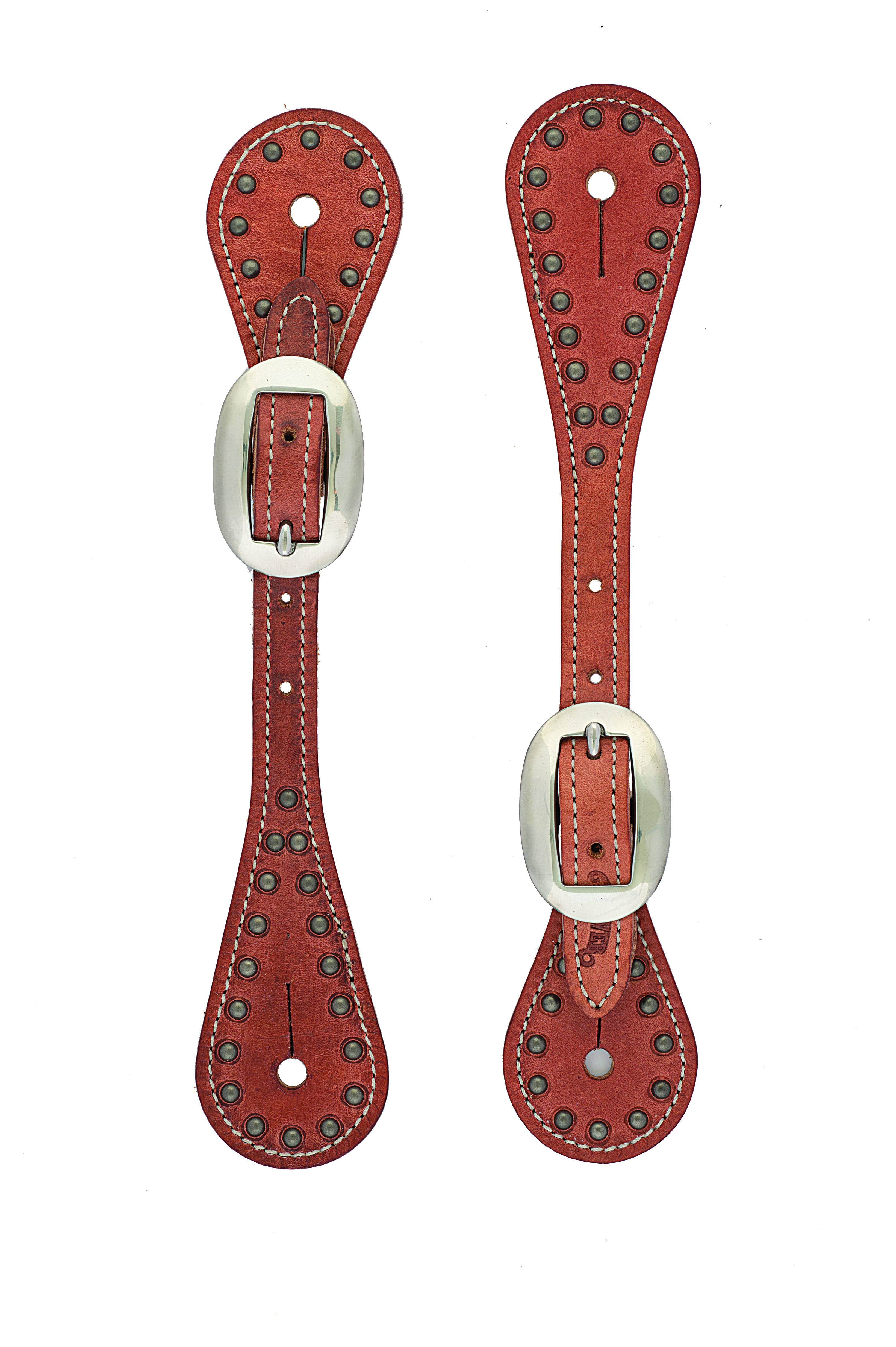 Weaver Youth Harness Leather Spur Straps With Spots
