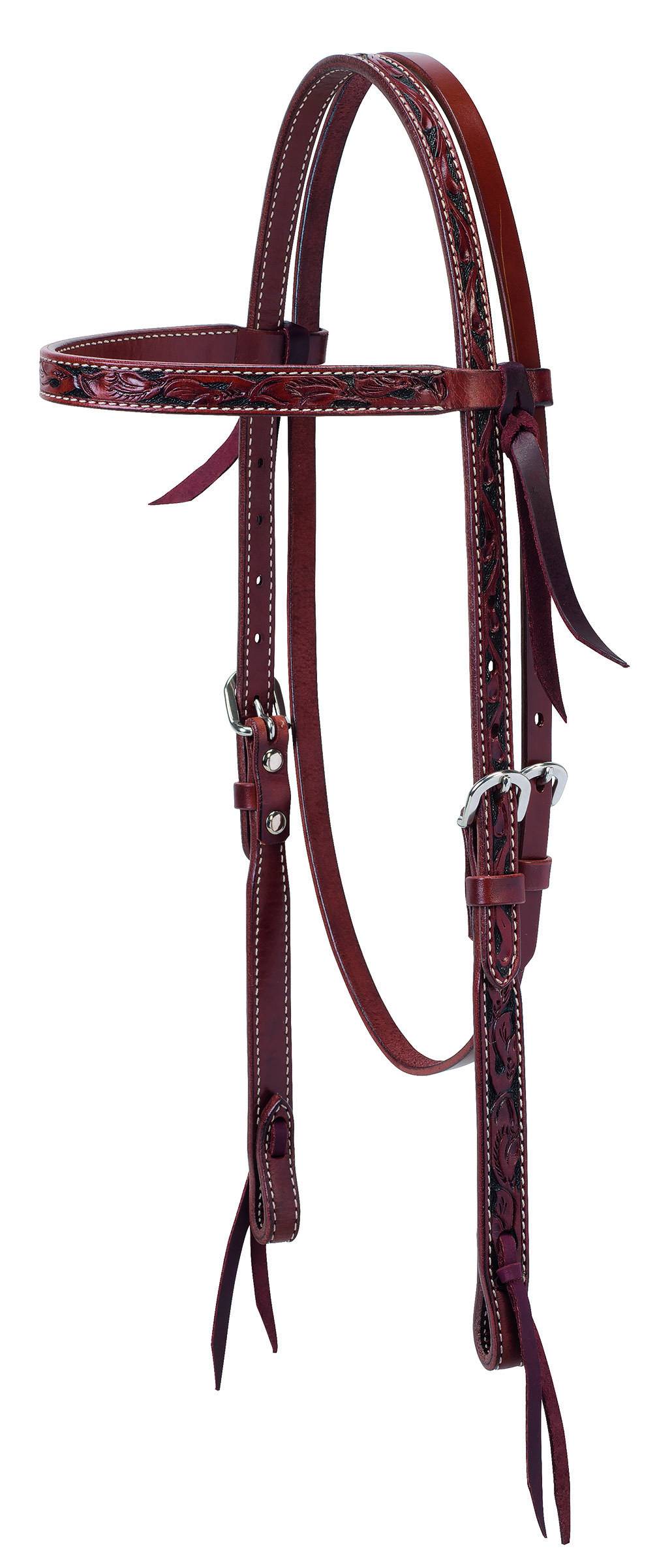 Weaver Floral Carved Browband Headstall