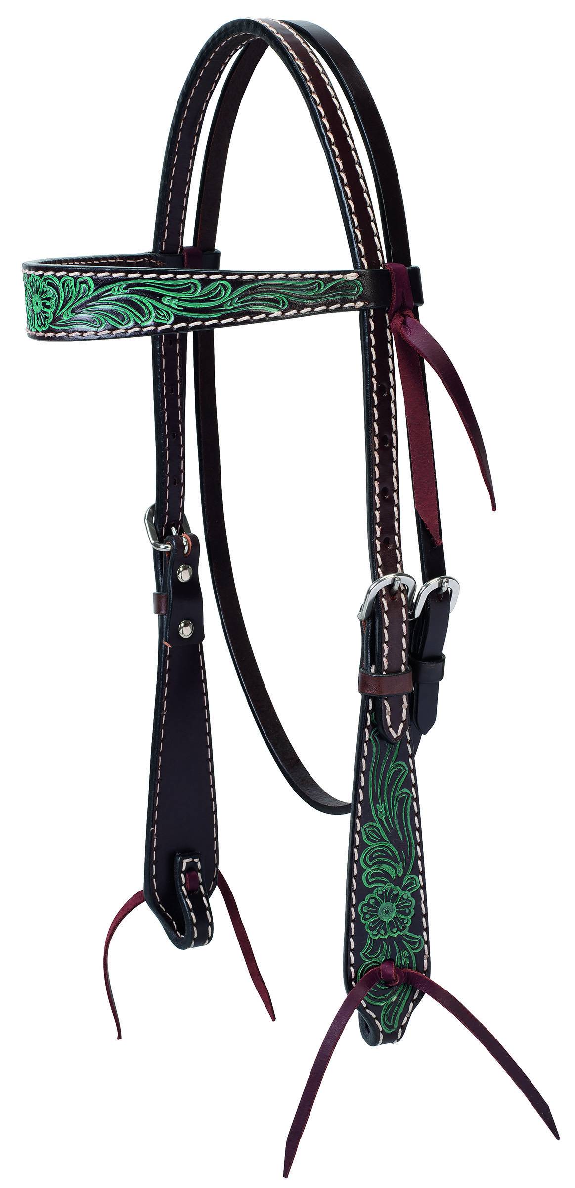 Weaver Carved Flower Browband Headstall