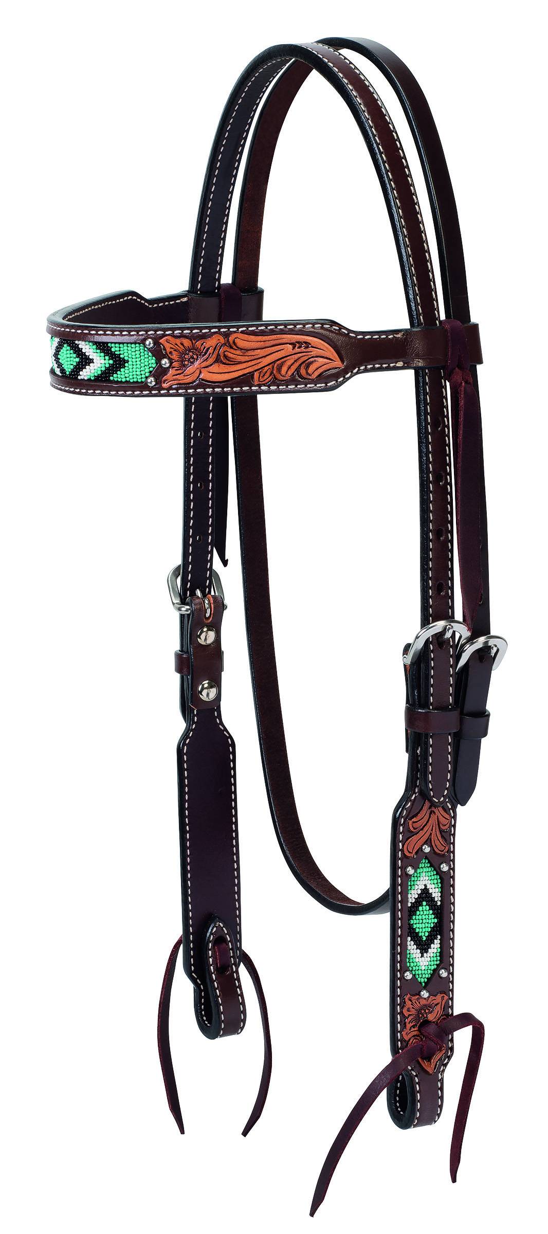 Weaver Diamond Beaded Browband Headstall