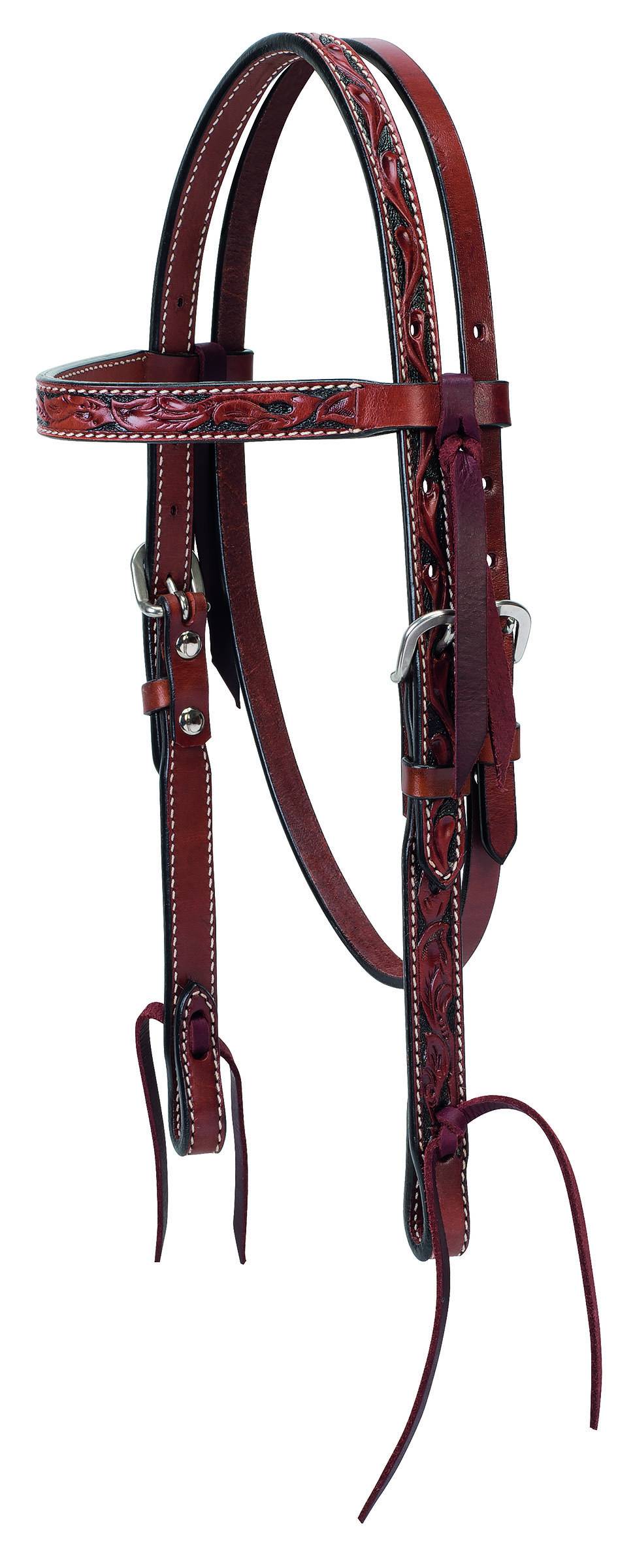 Weaver Floral Carved Pony Browband Headstall