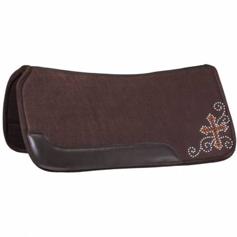 Tough-1 Contour Felt 3/4" Saddle Pad - Crystal Cross Design