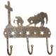 Tough-1 3 Hook Rack With Equine Motif And Glitter Finish - Cowboy Prayer