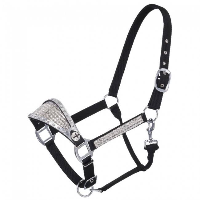 Tough-1 Bronc Nose Nylon Halter With Foil/Crystal Overlay